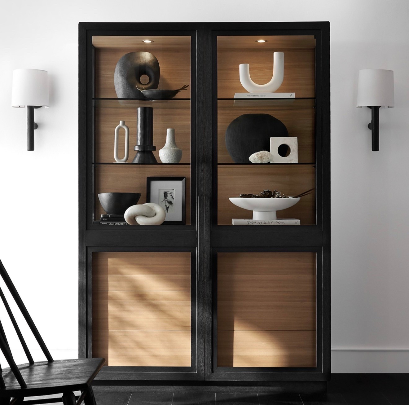 Calypso 54" Two-Toned Black Elm Wood and Glass Lighted Storage Cabinet @Crate & Barrel 

#home #decor #interior #cabinet

#LTKMothersDay #LTKSeasonal #LTKHome