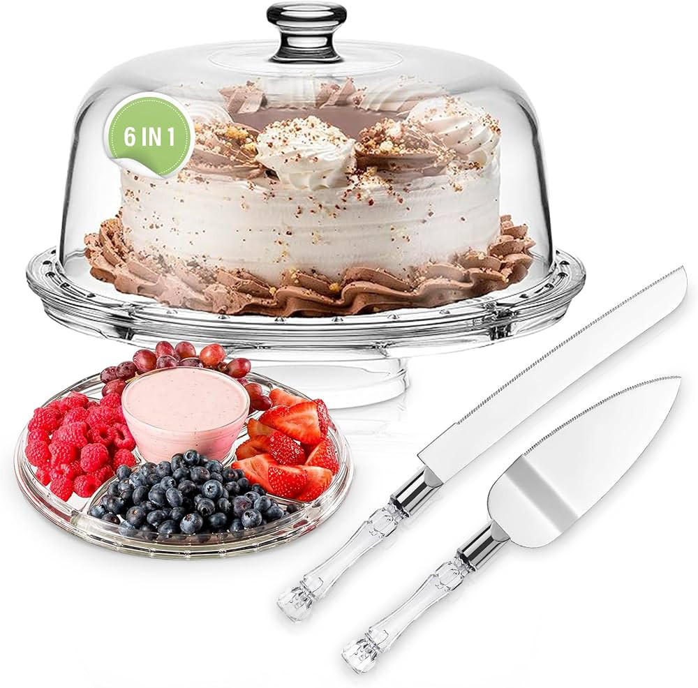 Marvell's Home-Cake Stand with Lid-Cake Stand with Dome-Cake Plate with Lid-Plastic Cake Stand-Ca... | Amazon (US)