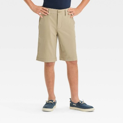 Boys' Quick Dry Uniform Shorts - Cat & Jack™ Khaki 6 | Target