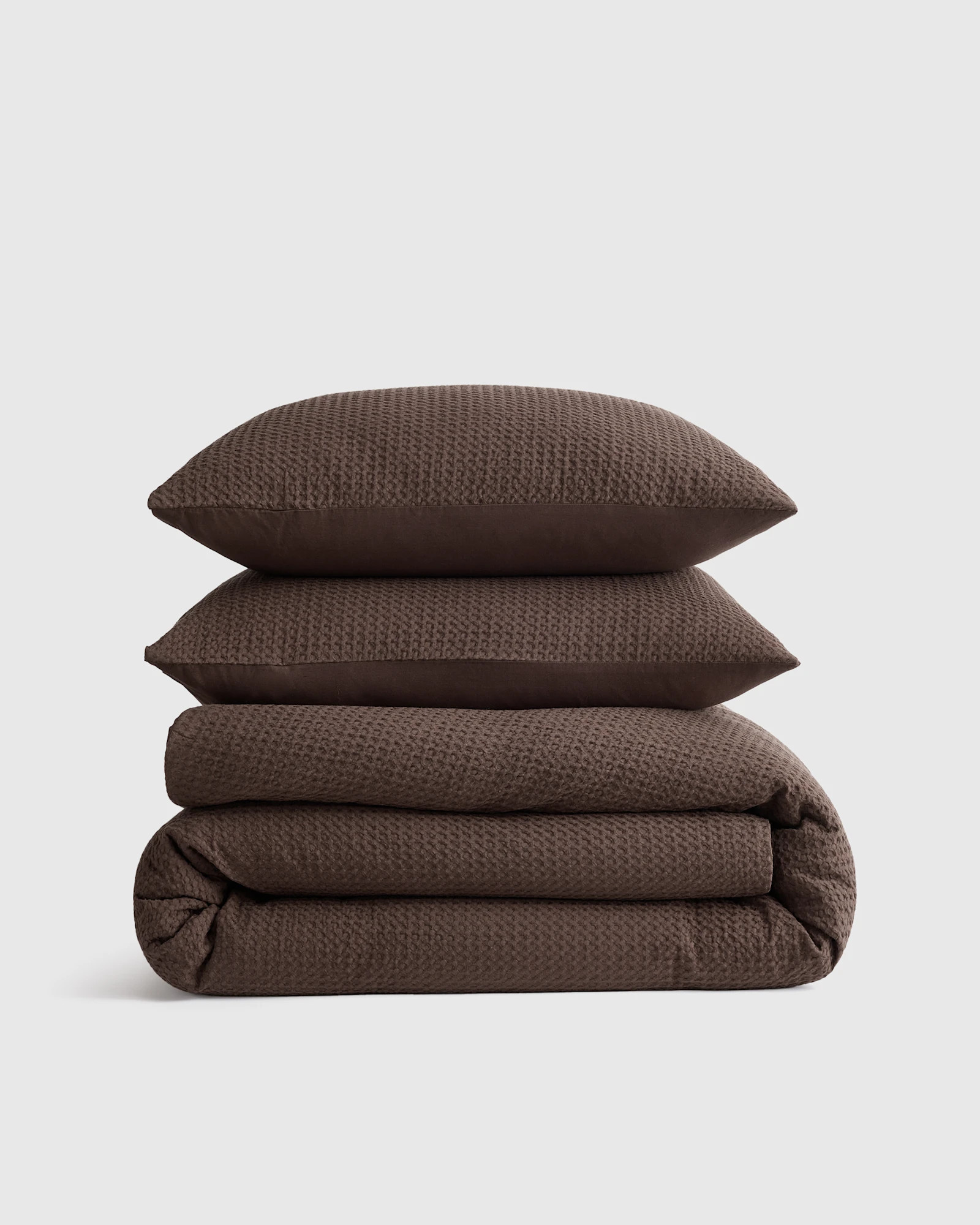 Quince | Luxe Waffle Duvet Cover Set in Indigo, Size Twin, Organic Cotton | Quince