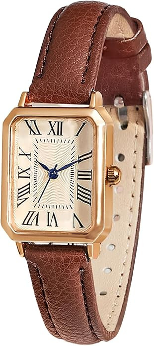 BESTKANG Leather Strap Watches for Women Elegant Dainty Ladies Watch Vintage Rectangle Women Quar... | Amazon (US)