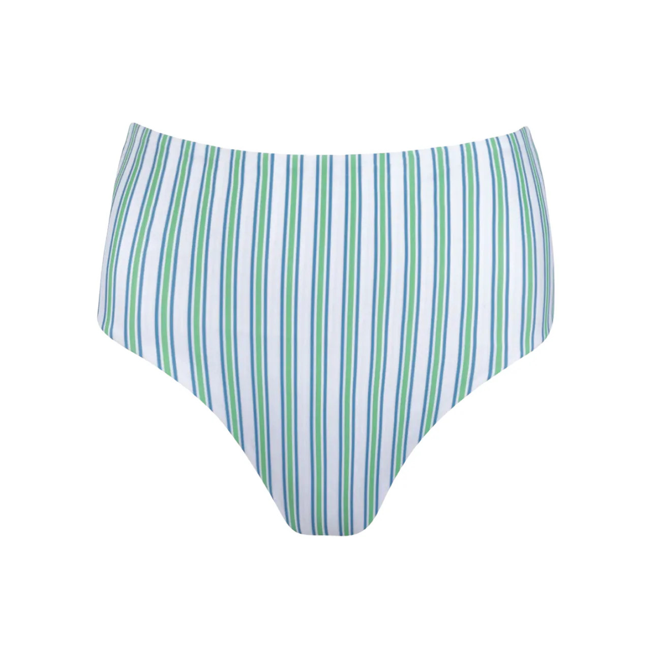 women's tamarin stripe high waist bikini bottom | Minnow