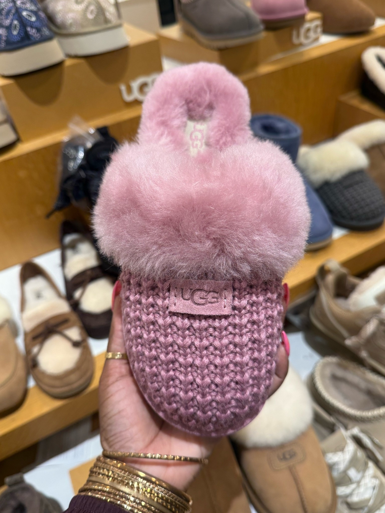 The PINK! 🎀 These UGG knit slippers at Dillard’s immediately caught my eye. Cozy, fluffy and such a cute pop of color for fall and winter lounging.

#LTKSeasonal #LTKootd #LTKgrwm
