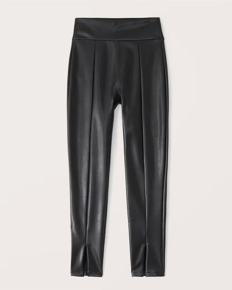 Women's Vegan Leather Zip-Ankle Leggings | Women's Bottoms | Abercrombie.com | Abercrombie & Fitch (US)