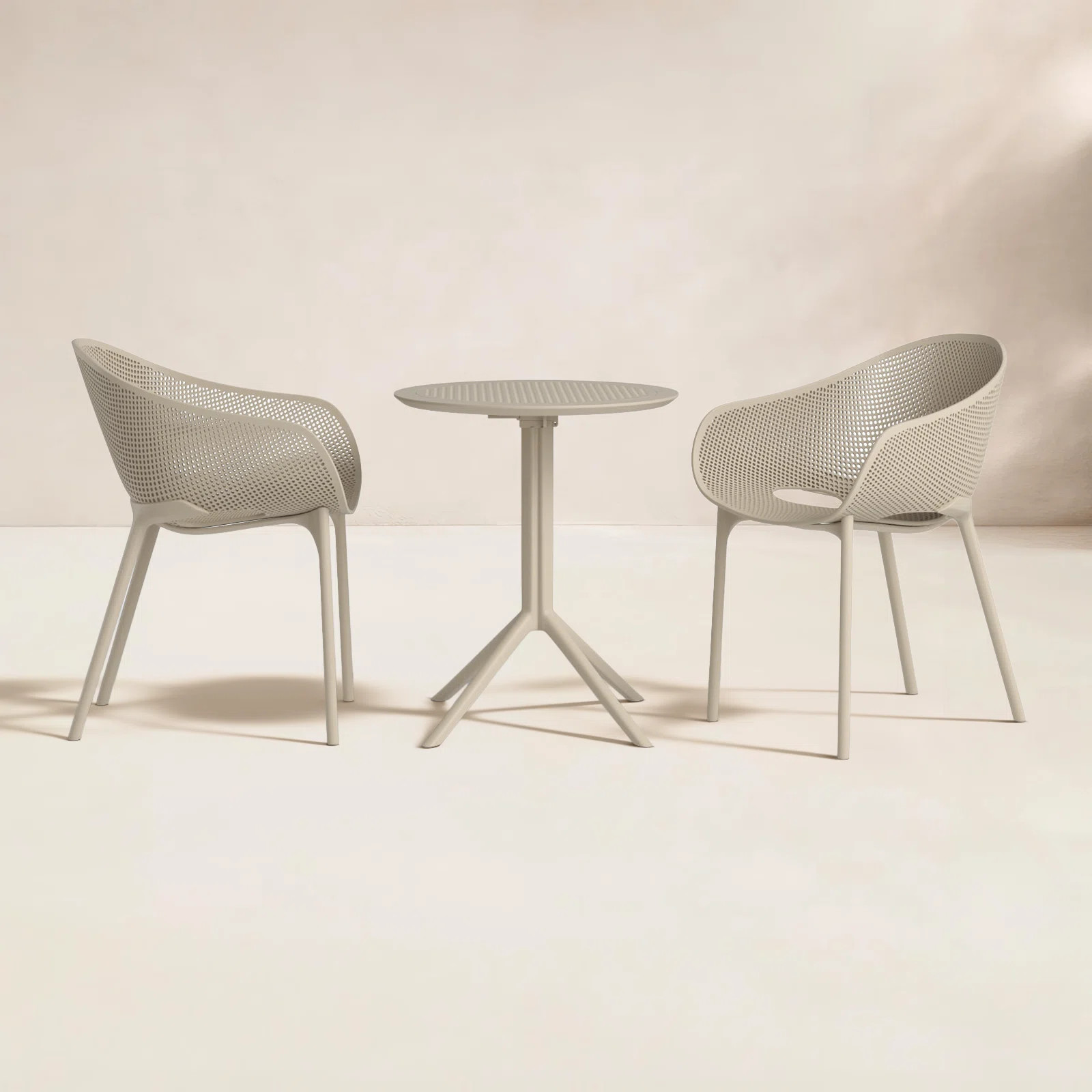 Farrah 24'' Round 2 - Person Bistro Set with Round Stacking Chairs | Joss & Main