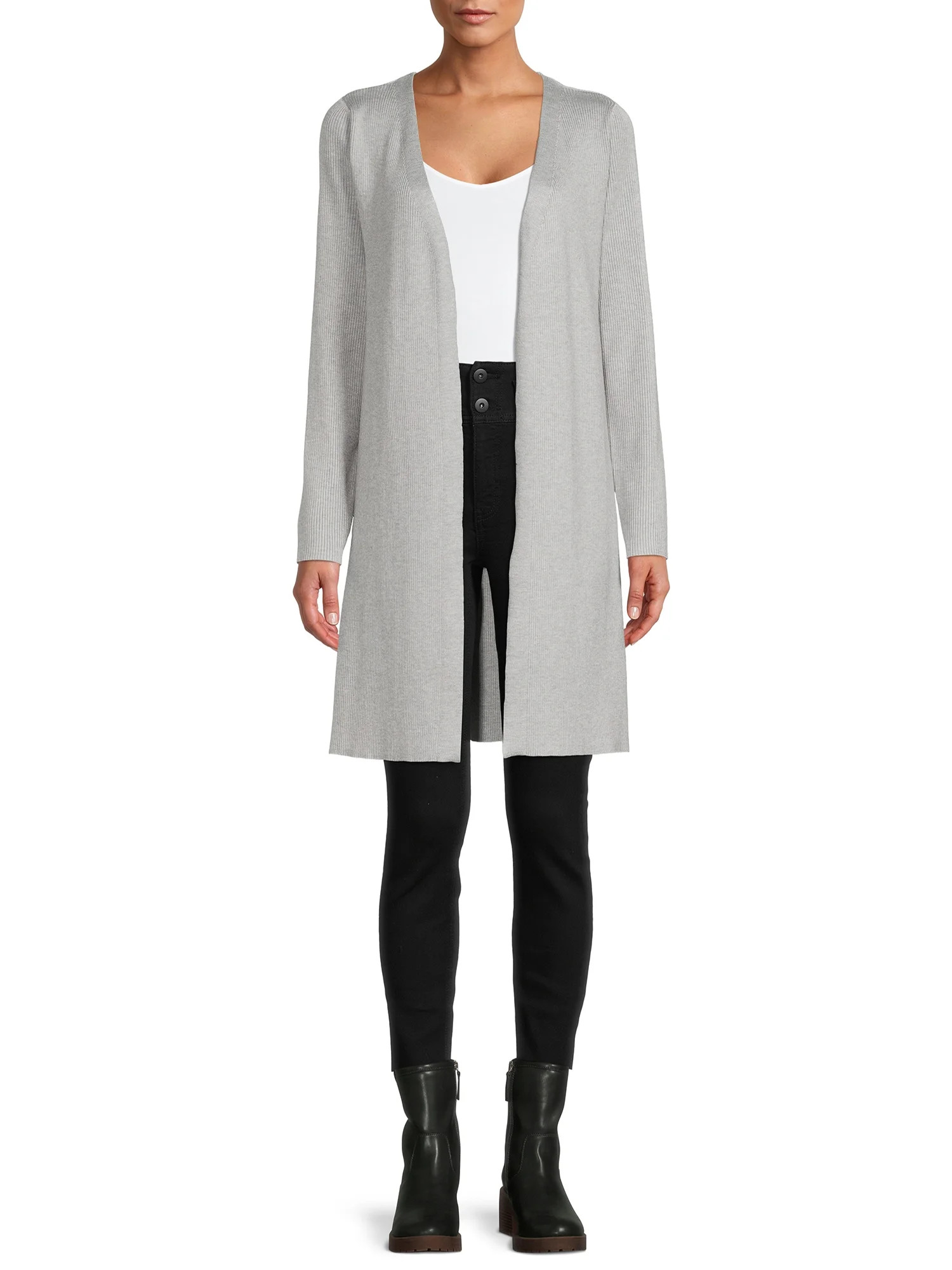 No Boundaries Juniors' Ribbed Duster Cardigan Sweater | Walmart (US)