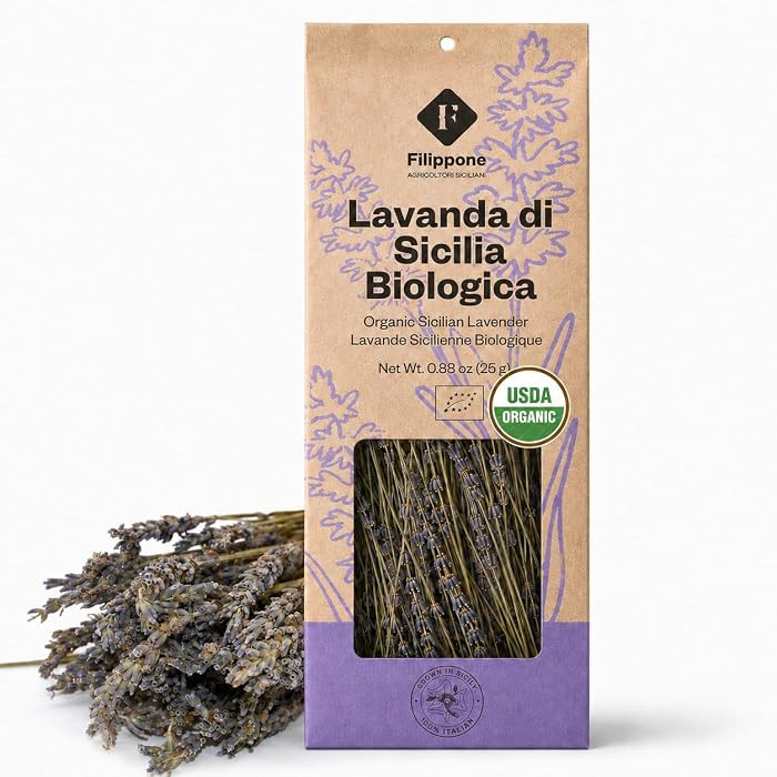 Filippone - Organic Edible Dried Lavender Bunch 25 g (0.88 oz), Edible lavender for drinks, Food ... | Amazon (US)