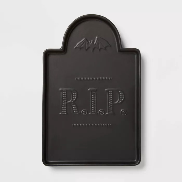 11" x 7" Stoneware RIP Tombstone Serving Platter - Threshold™ | Target