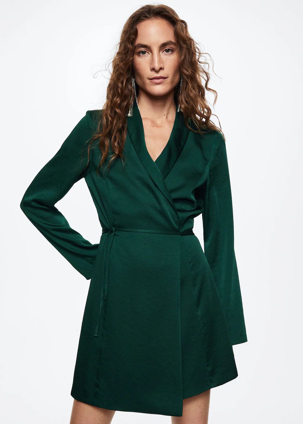 Wrapped satin dress | MANGO (US)