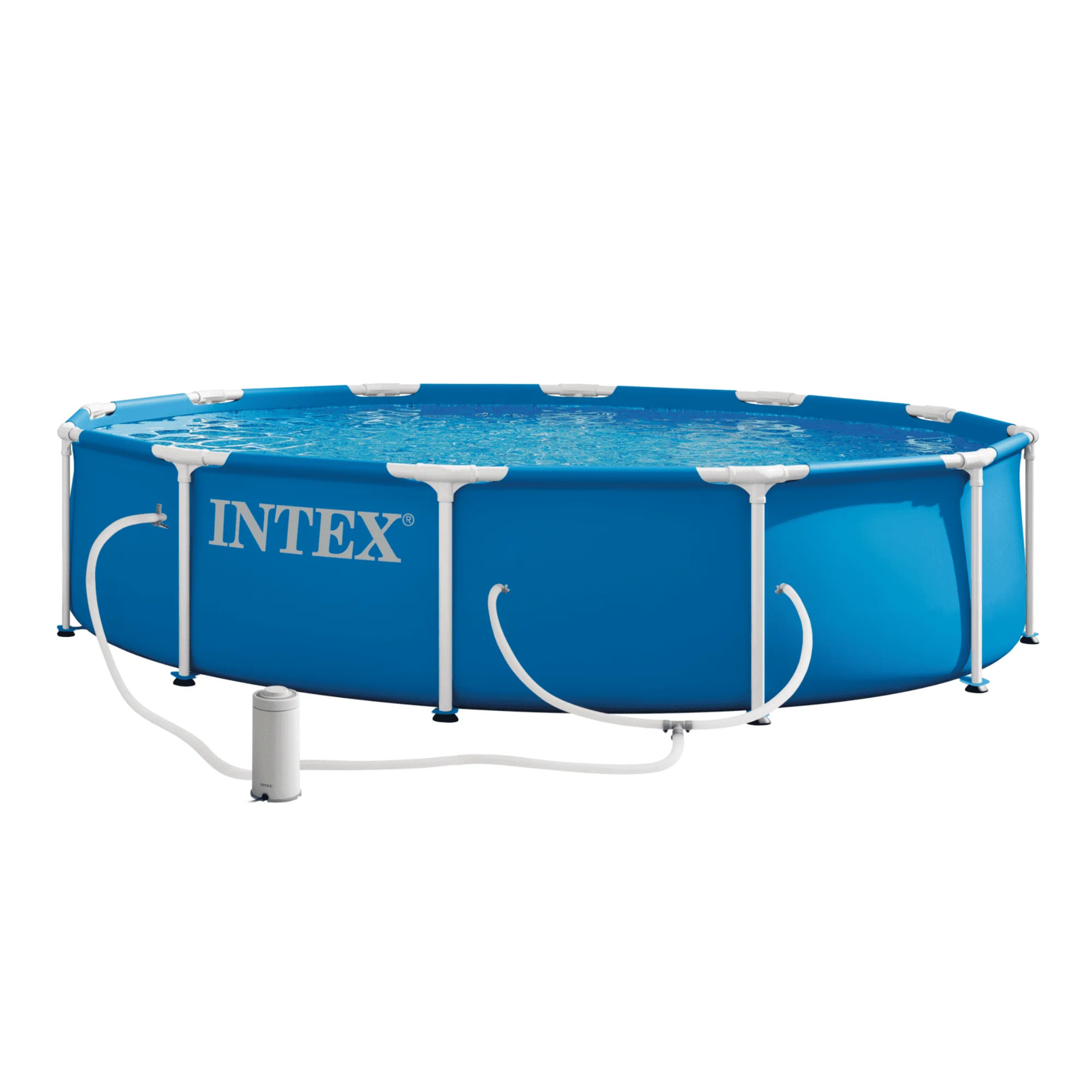 INTEX Metal Frame 12ft x 30in Above Ground Swimming Pool Set w/ Filter Pump - Walmart.com | Walmart (US)