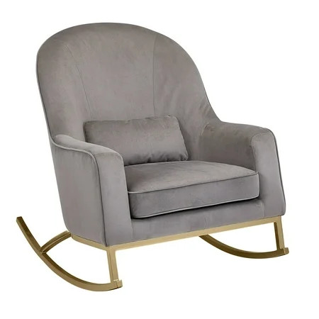 MoDRN Glam Velvet Rocking Chair, Charcoal | Walmart (US)