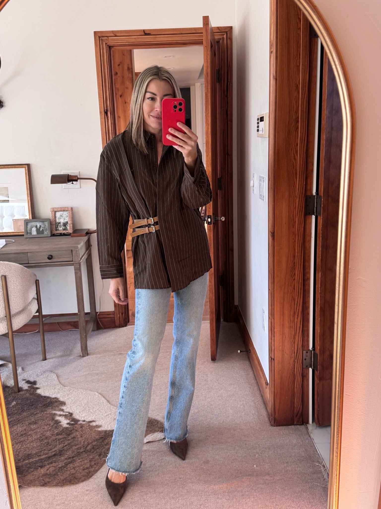 Zara button down with fun buckle
Details 

#LTKFindsUnder100 #LTKHoliday #LTKootd