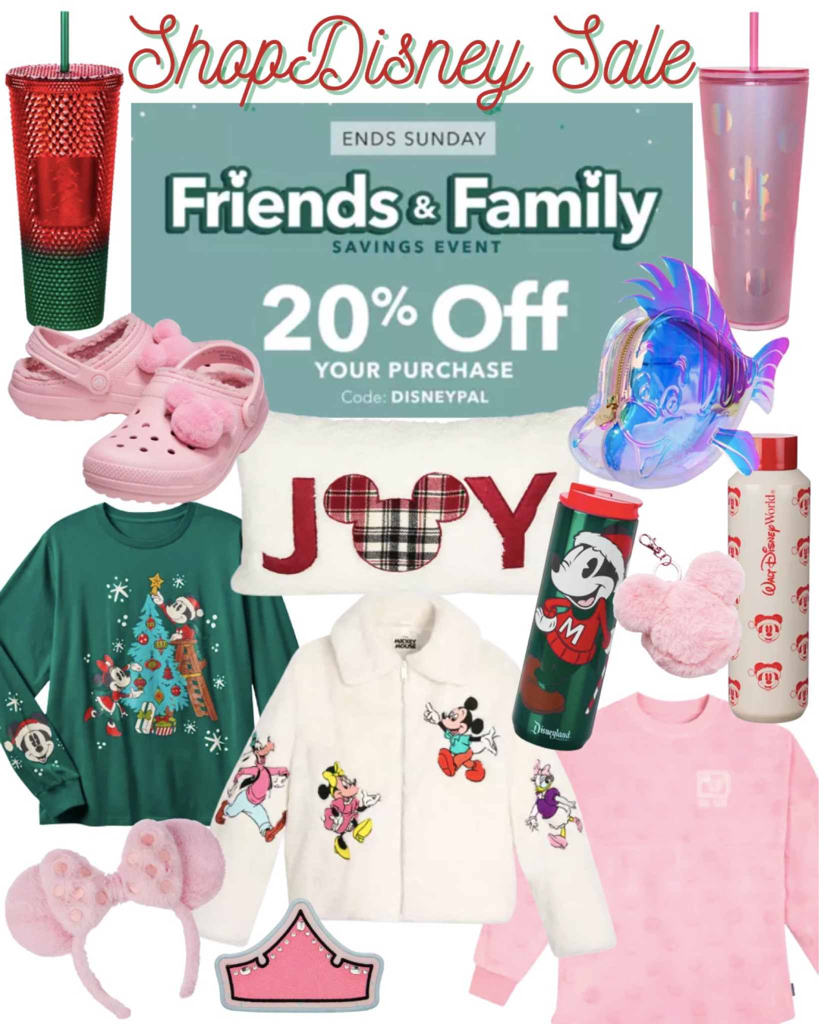 ShopDisney Friends and Family Sale this weekend! Take 20% off even new arrivals like Piglet Pink and new Starbucks tumblers! Disney outfit, Disney Christmas, Disney holiday, Stoney Clover Lane, holiday decor, gifts for Disney lovers 

#LTKHoliday #LTKsalealert #LTKfamily