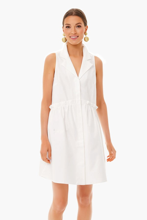 Oxford White Sleeveless Royal Shirt Dress | Tuckernuck (US)