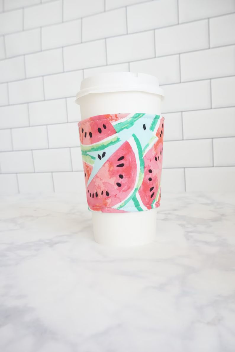 Reusable Coffee Sleeve-Watermelon Print | Etsy (US)