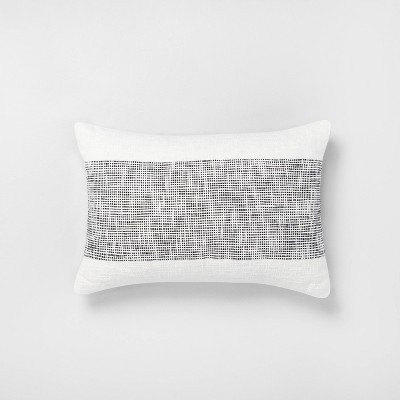 14" x 20" Textured Lumbar Throw Pillow Railroad Gray / Sour Cream - Hearth & Hand™ with Magnoli... | Target