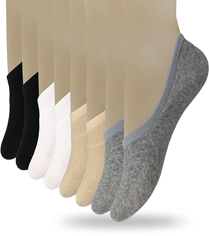 Eedor Women's 3 to 8 Pack Thin No Show Socks Non Slip Flat Boat Line | Amazon (US)