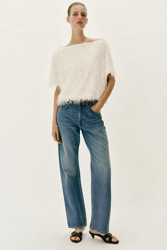 FRINGED KNIT TOP | Zara US