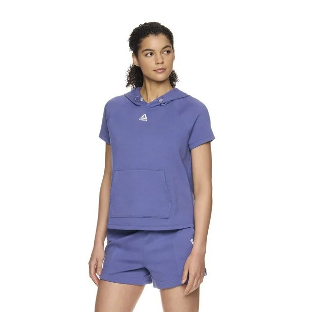 Reebok Women's Cropped Short Sleeve Hoodie, Sizes XS-XXXL - Walmart.com | Walmart (US)