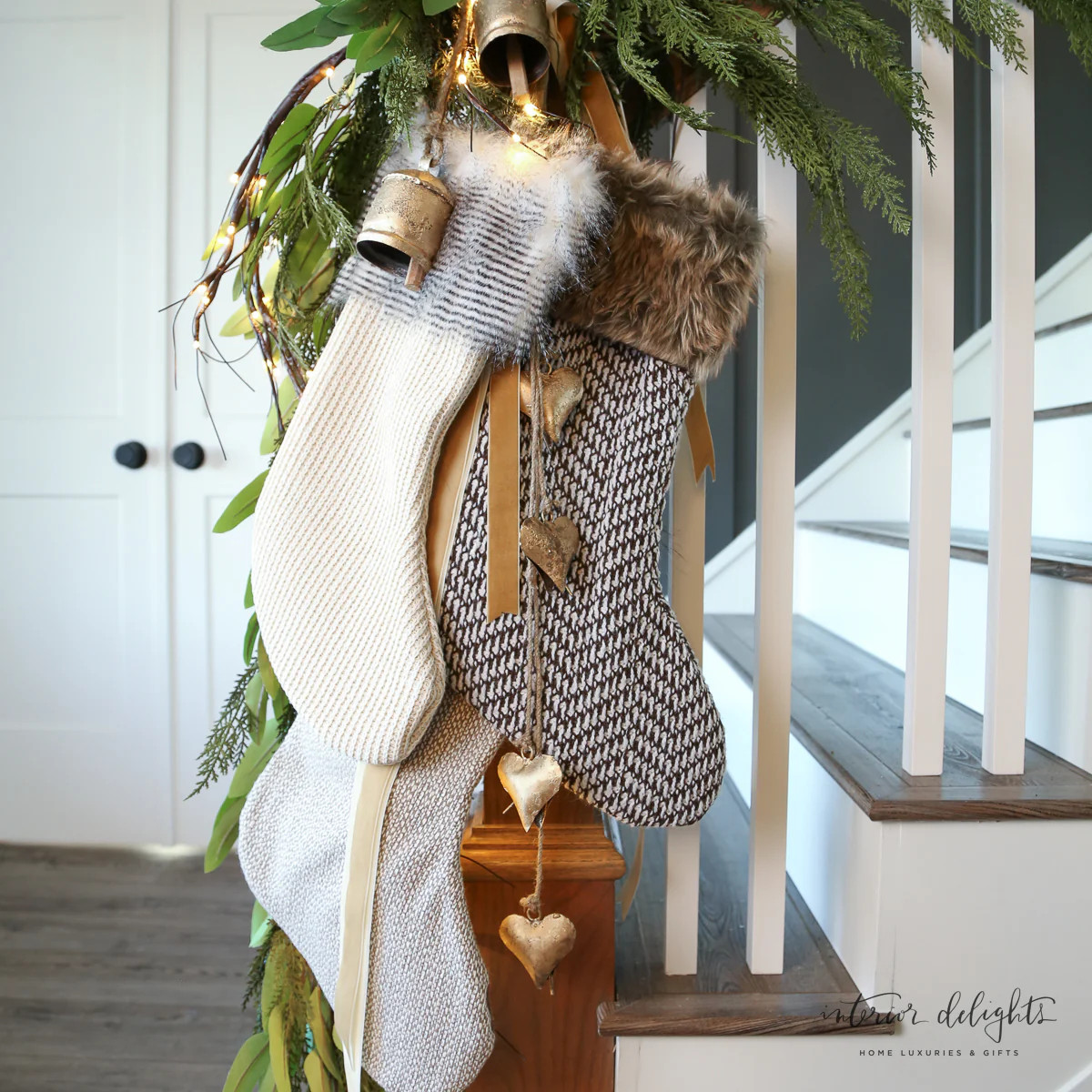 Fur Knit Stockings-Set of 3 | Interior Delights