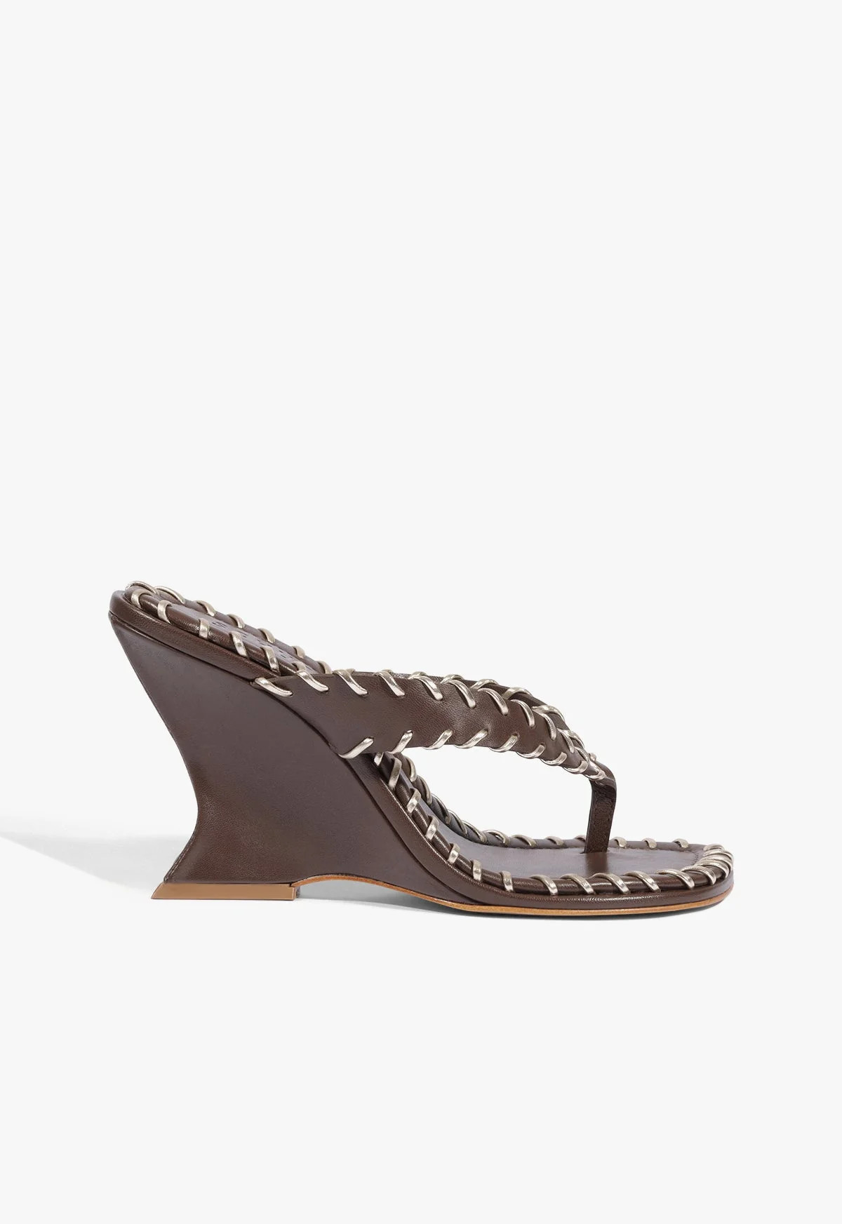 Maya Sewing Brown High Wedge Sandal | Schutz (US)