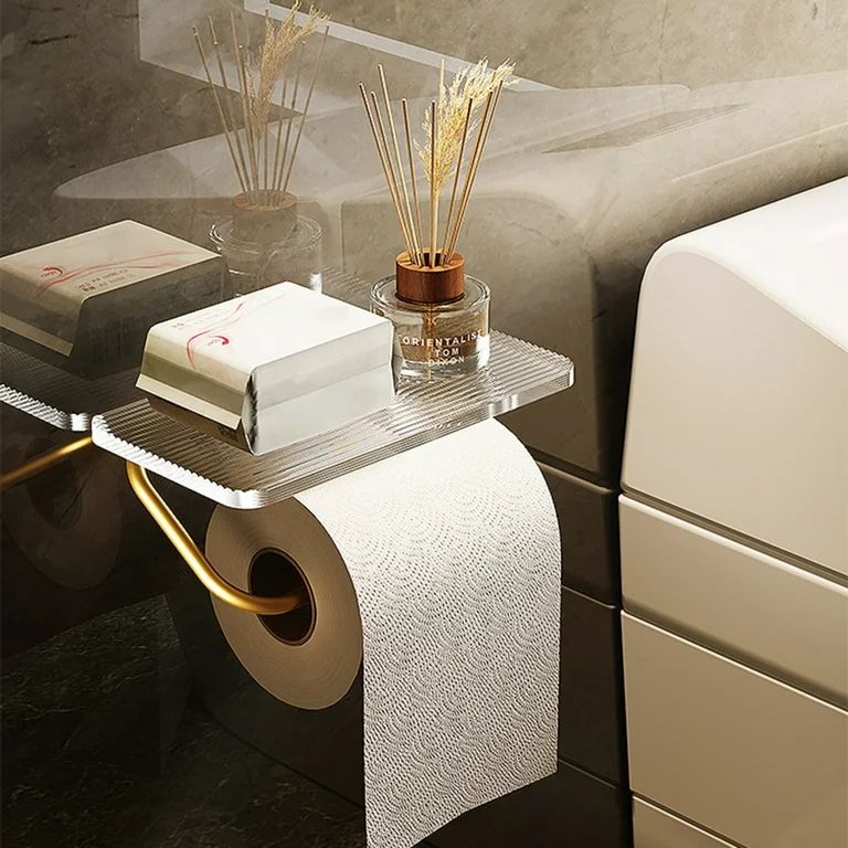 Wall Mounted Kraft Paper Roll Holder Toilet Paper Roll Box Acrylic Toilet Paper Rack for Househol... | Walmart (US)