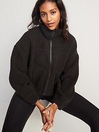 Slouchy Sherpa Zip Jacket for Women | Old Navy (US)