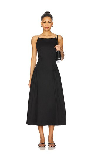Drop Waist High Neck Dress in Black | Revolve Clothing (Global)