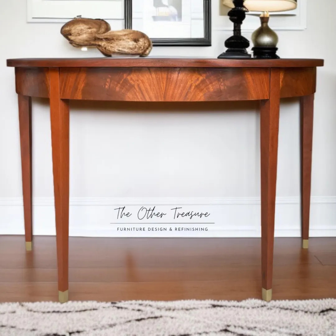 Vintage Flame Mahogany Demilune Console Table | Federal Table - Etsy | Etsy (US)