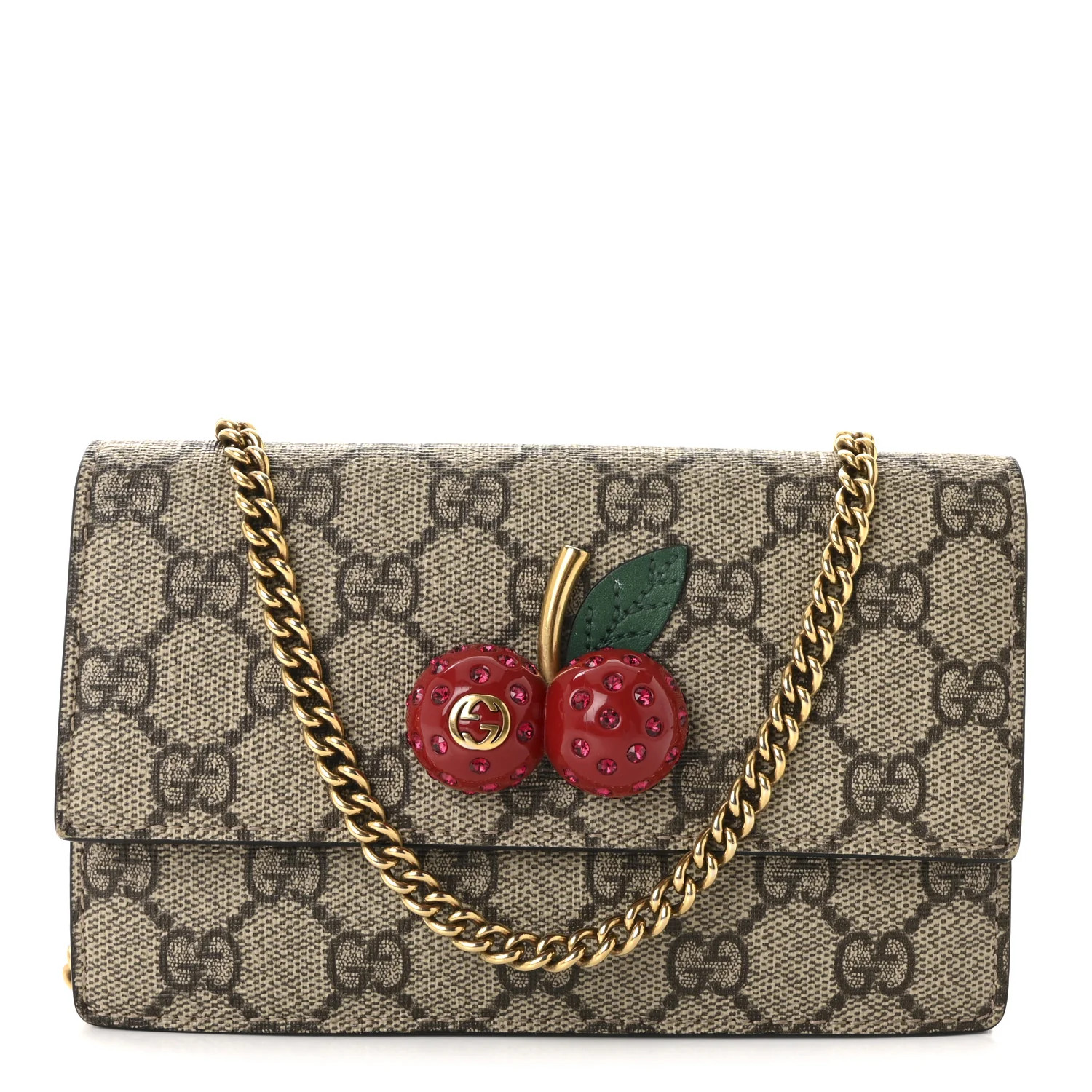GG Supreme Monogram Mini Cherry Chain Bag | FASHIONPHILE (US)