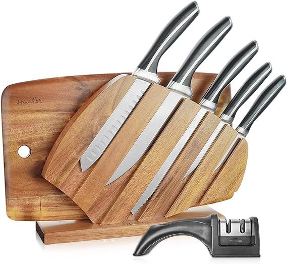 Harriet Knife Set - 7 Pieces Kitchen Knife Set with Cutting Board & Sharpener, High-Carbon Stainl... | Amazon (US)