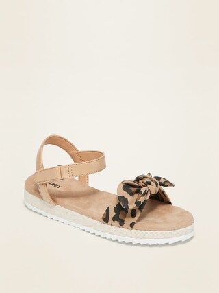 Leopard-Print Bow-Tie Espadrille Sandals for Girls | Old Navy (US)