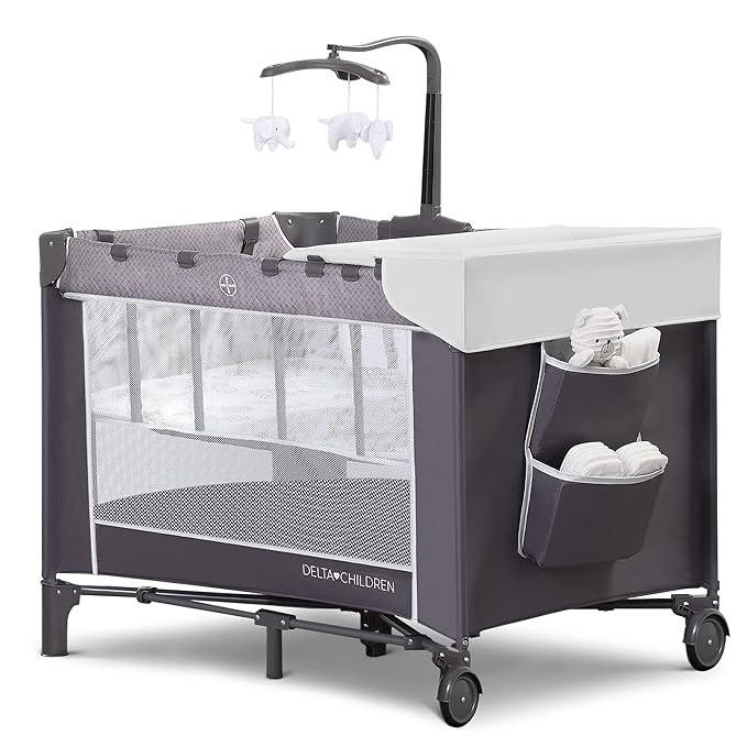 Delta Children LX Deluxe Portable Baby Play Yard With Removable Bassinet and Changing Table, Ecli... | Amazon (US)