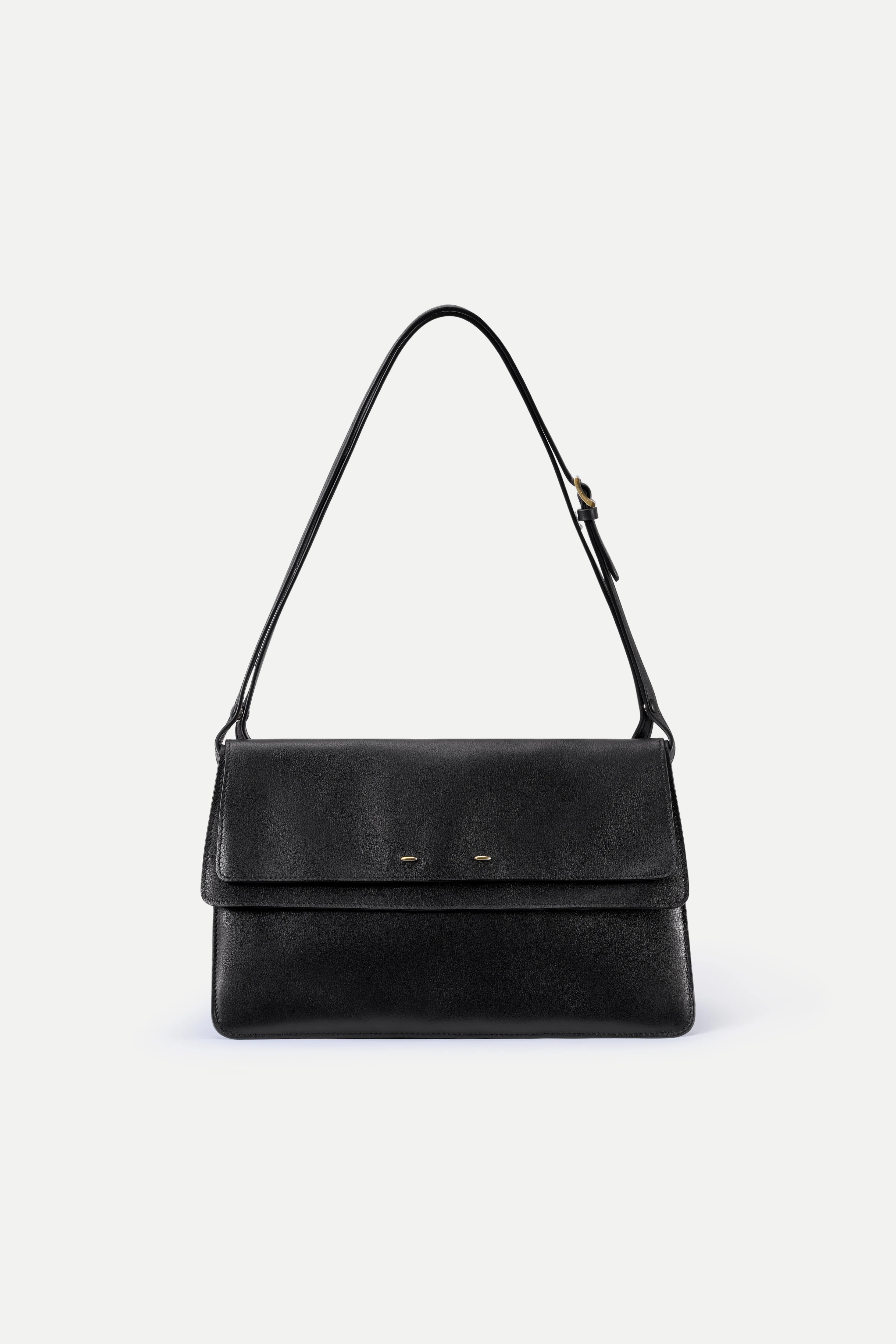 Soft Rialto Double Flap Bag in Nappa-Finish Top-Grain Cowhide | Fabrique