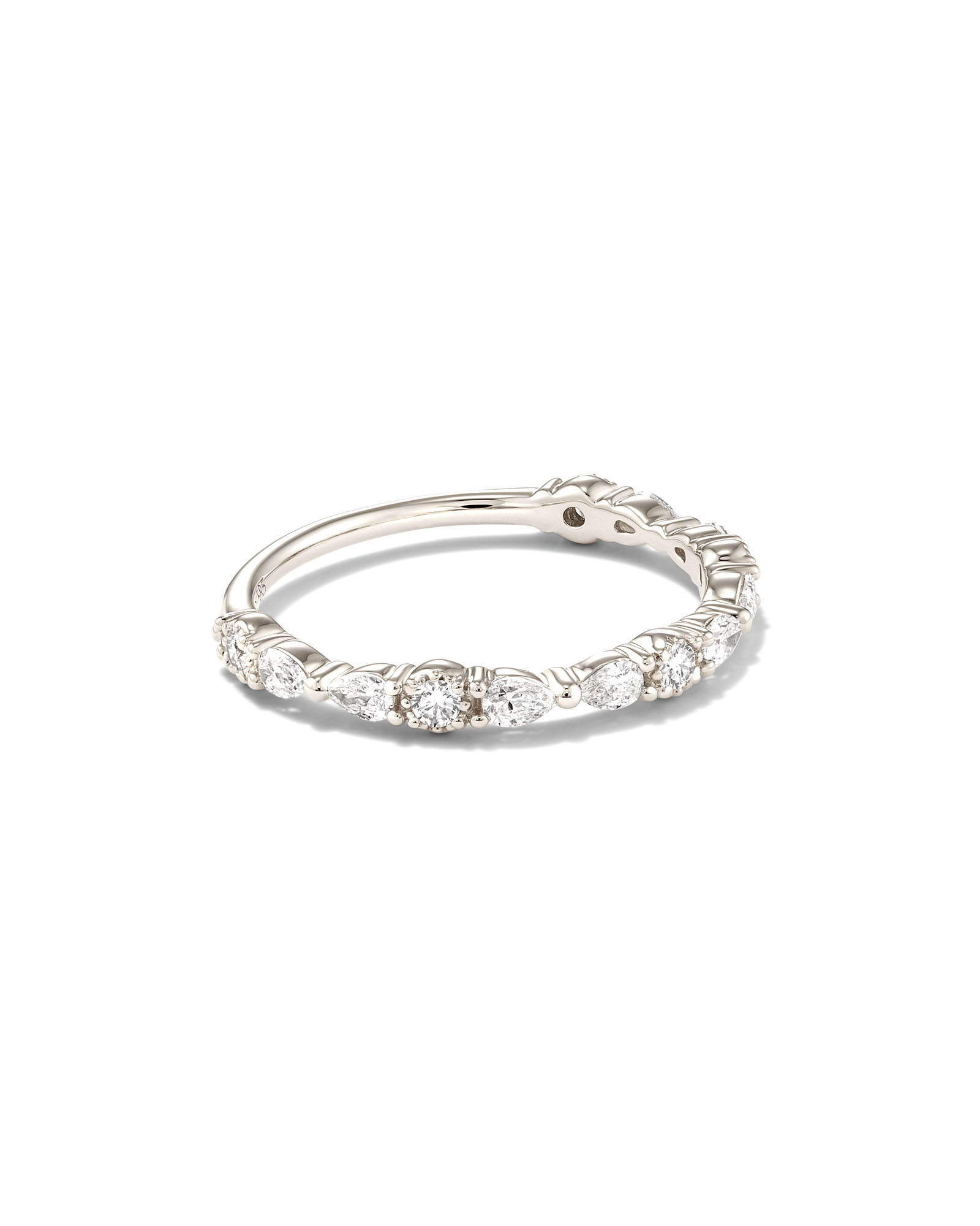 Melanie 14k White Gold Band Ring in White Diamond | Kendra Scott