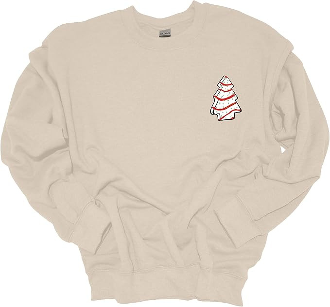 Womens Christmas Sweatshirt Christmas Tree Cake Crest Festive Holiday Crewneck Sweatshirt | Amazon (US)