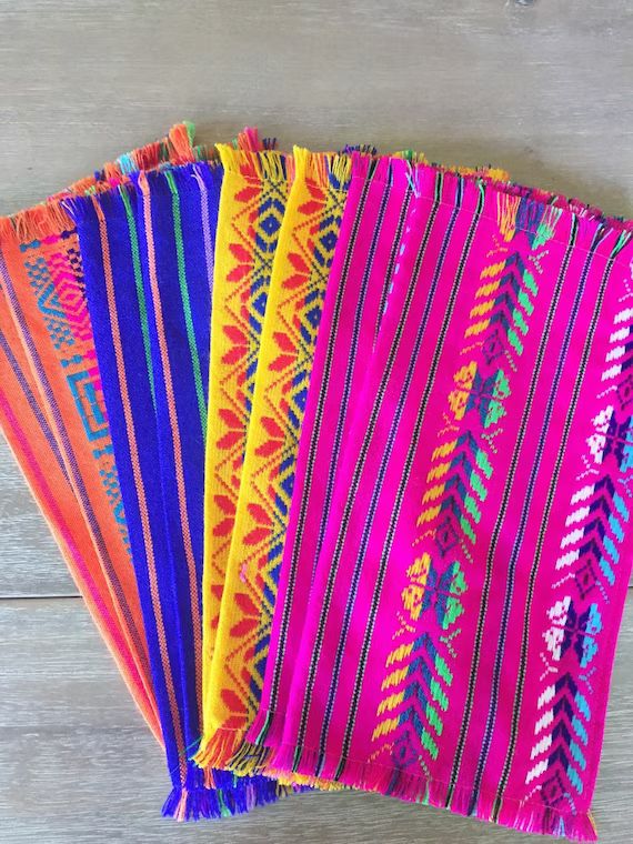 Mexican napkins, bulk set of 6. Assorted colors, Fiesta decorations, Llama party napkins, Mexican... | Etsy (US)