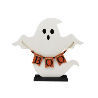 13.25-Inch "Boo" Standing Ghost Sign in White/Black | Bed Bath & Beyond | Bed Bath & Beyond