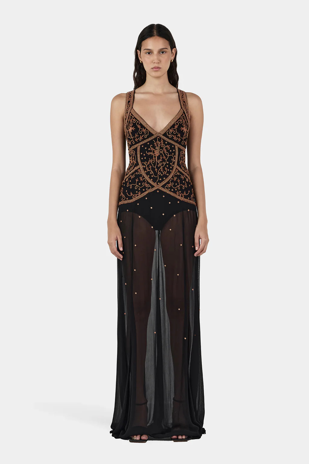 Maja Beaded Maxi Dress Onyx + Oak | Hansen and Gretel
