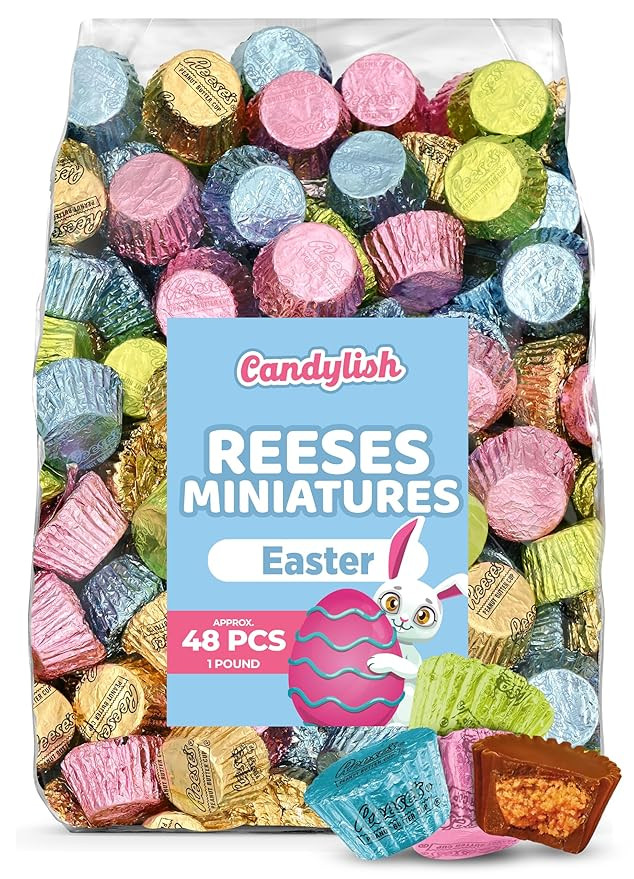 Reeces Easter Peanut Butter Cup Miniatures – Seasonal Spring Edition in Pastel Foil Wrapping, 1... | Amazon (US)