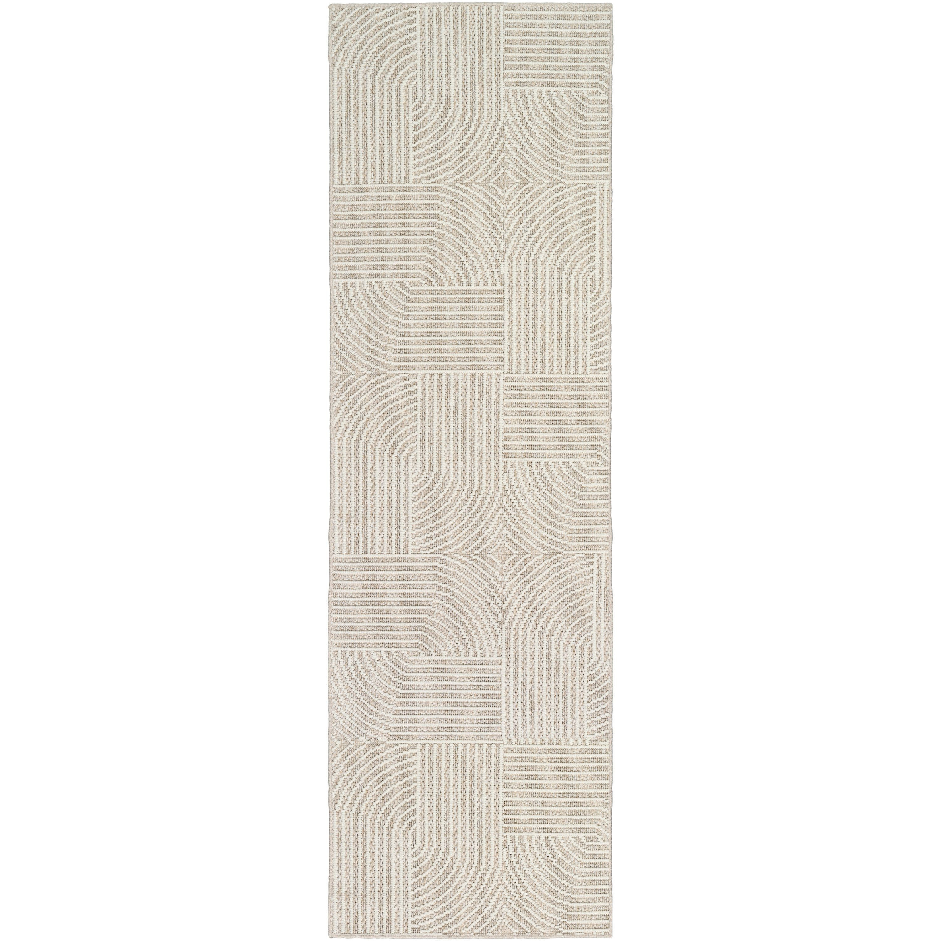 Nourison Textured Home 2'3"" x 7'6"" Beige Ivory Modern Indoor Runner Rug one_size | 841491141465 | Lowe's