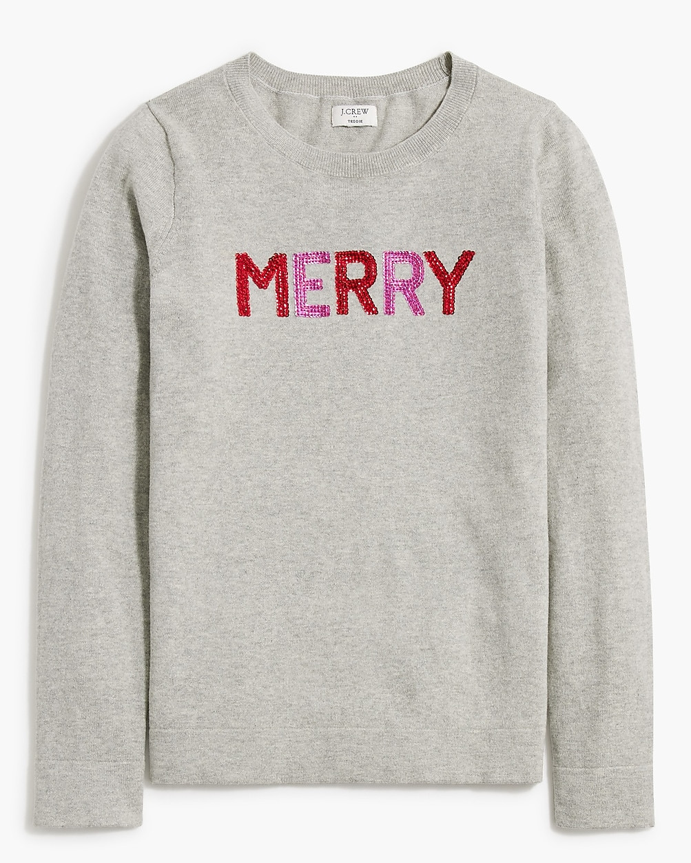 "Merry" sequin Teddie sweater | J.Crew Factory