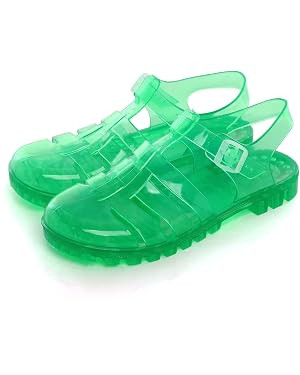 Hee grand Crystal Jelly Heel Sandals for Women Summer Beach Jelly Shoes | Amazon (US)