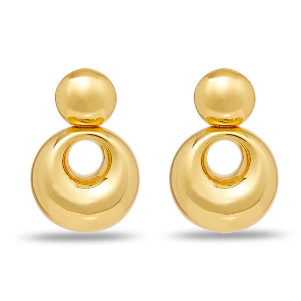 GOLD MEDALLION DROP EARRINGS | LELE SADOUGHI