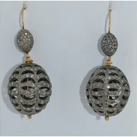 Vintage 14K With Diamonds Chunky Globe Earrings | Etsy (US)