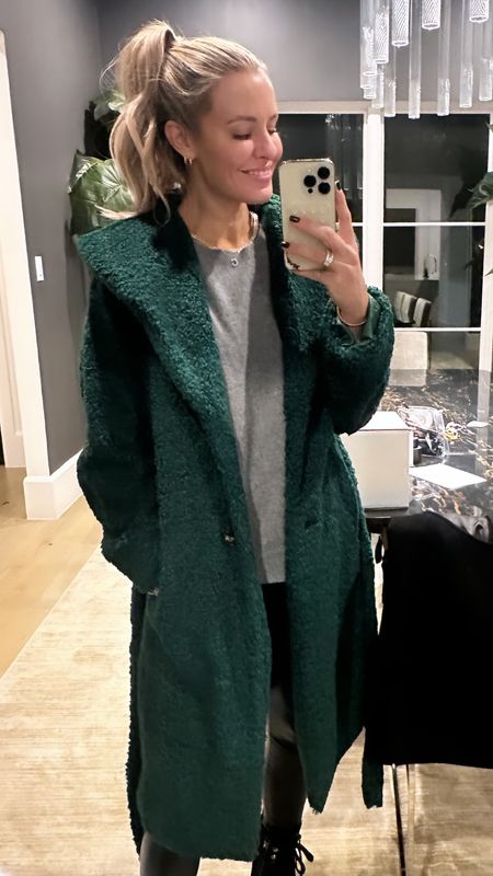 This adorable 
 forest green shearling coat from @walmartfashion is great for this time of year if you are headed somewhere cold for the holidays…plus it’s on sale for half off…only $33! // sizing: small //linked up some additional outerwear plus leather and cold weather items from #WalmartFashion! #WalmartPartner

#LTKfindsunder50 #LTKstyletip #LTKSeasonal