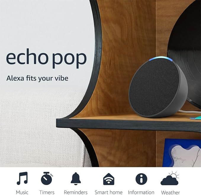 Amazon Echo Pop, Our smallest Alexa speaker, Fits in any room, Charcoal | Amazon (US)