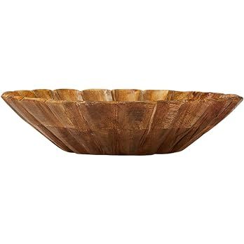 Creative Co-Op Boho Carved Wood Scalloped Edge, Natural Decorative Bowl | Amazon (US)