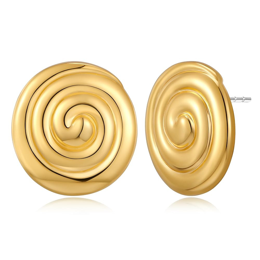 MUYAN Gold Ocean Conch Earrings for Women Fashion Spiral Shell Stud Earrings Beach Jewelry | Amazon (US)