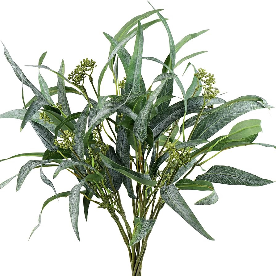 FiveSeasonStuff 18.5" Seeded Willow Eucalyptus Artificial Greenery Fillers 10 Bunches | Amazon (US)